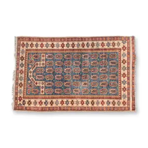 Hand Knotted Wool Prayer Rug With Boteh Design