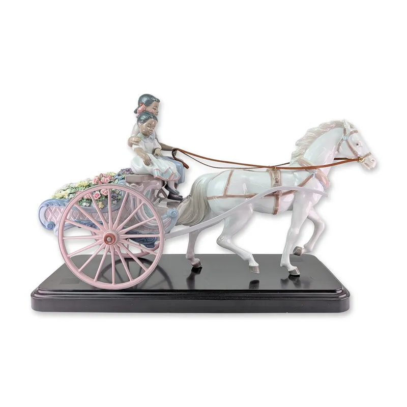 Lladro Limited Edition Porcelain Figurine, Flower Wagon 01001784 with Base & COA from auction in Hollywood, Florida — image 26