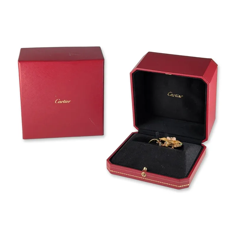 Cartier 18K Gold Coral Diamond and Emerald Floral Brooch from auction in Hollywood, Florida — image 3