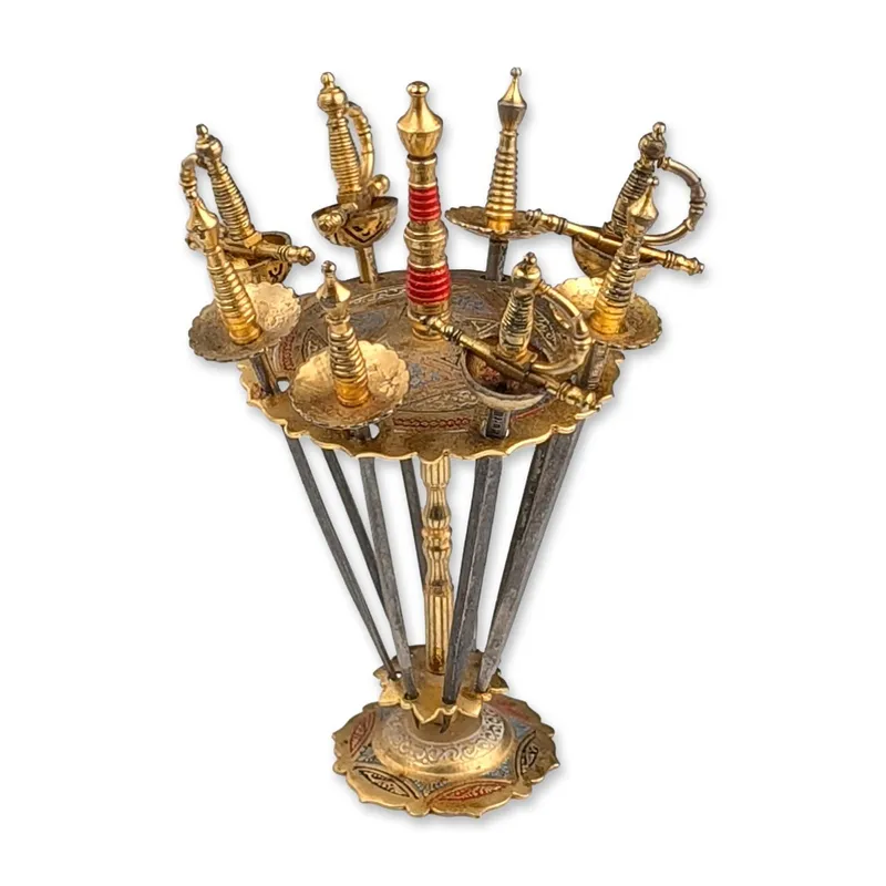 Toledo Damascene Sword Cocktail Pick Set from auction in Hollywood, Florida — image 14