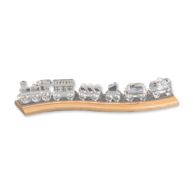 6-Piece Swarovski Silver Crystal Train Set with Display Stand from auction in Hollywood, Florida — image 11