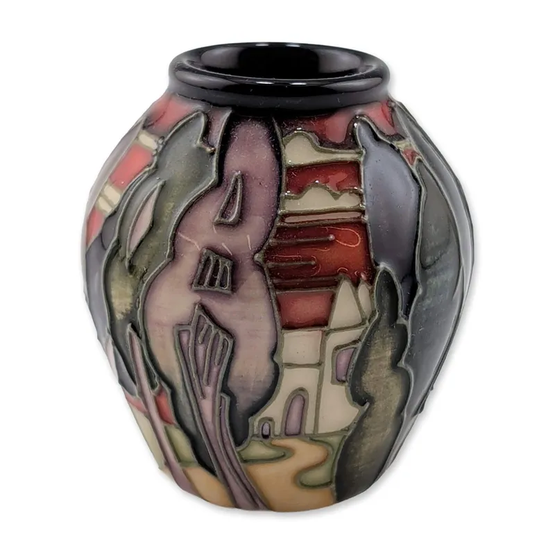 Moorcroft Pottery Miniature Landscape Vase, Lodge Hill from auction in Hollywood, Florida — image 17