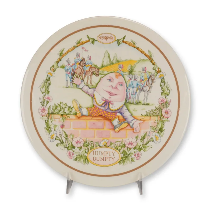 Wedgwood 1987 Nursery Rhymes Humpty Dumpty Porcelain Wall Plaque from auction in Hollywood, Florida — image 37