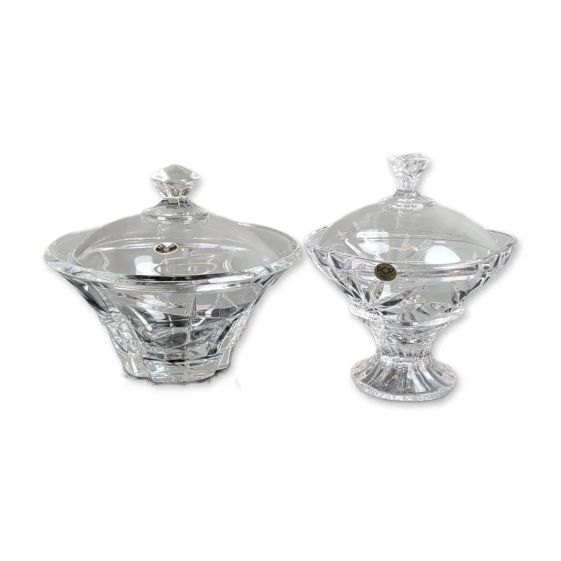 2pc European Cut Lead Crystal Lidded Pedestal Bowls from auction in Hollywood, Florida — image 46