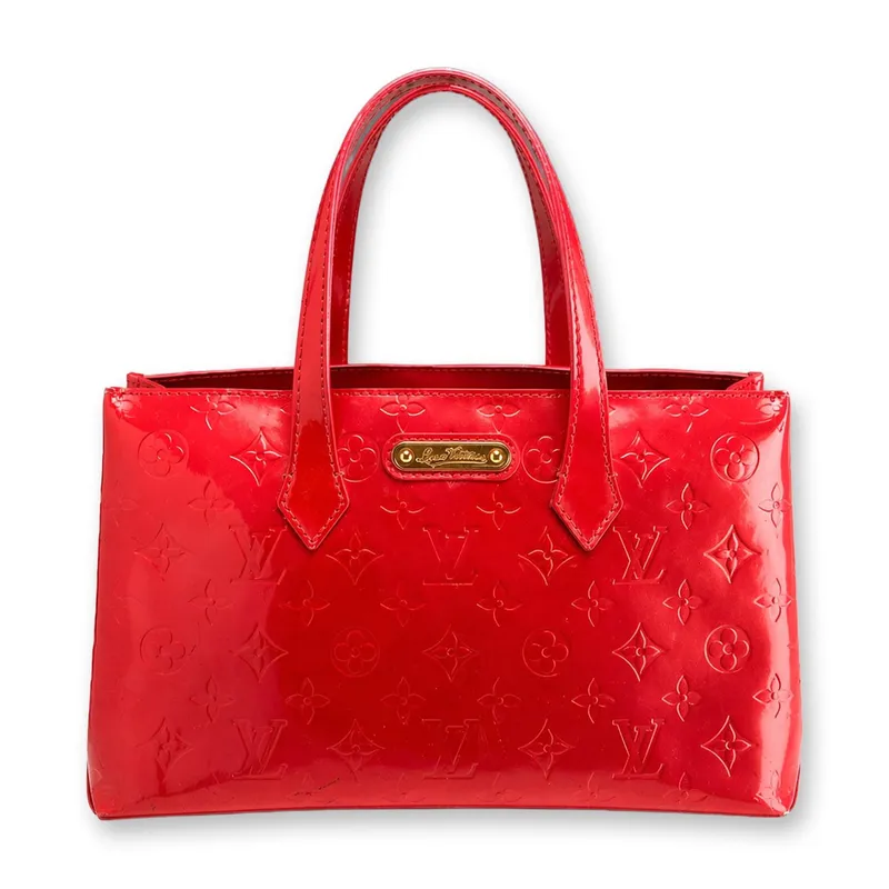 Louis Vuitton Monogram Vernis Wilshire PM Handbag in Red from auction in Hollywood, Florida — image 6
