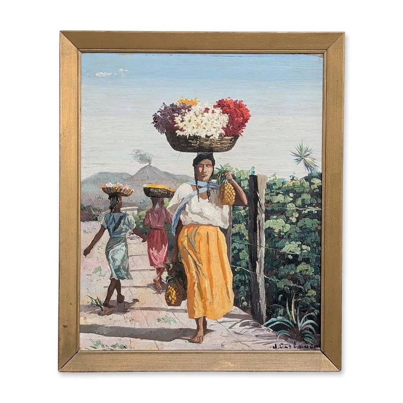 Jean-Claude Castera (Hatian, b. 1939), Flower Sellers from auction in Hollywood, Florida — image 21