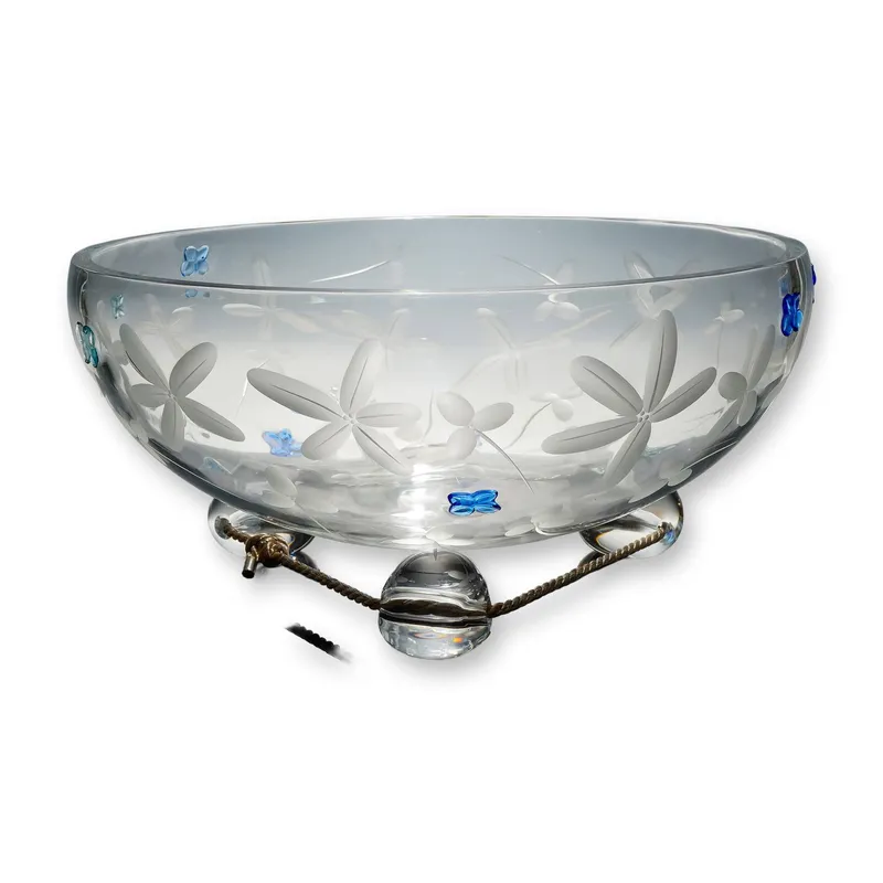 Baccarat France Crystal Butterfly Centerpiece Bowl with Tripod Base & Original Red Box from auction in Hollywood, Florida — image 29