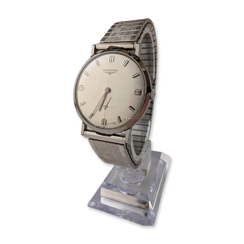 Longines Stainless Steel Linen Dial Dress Watch from auction in Hollywood, Florida — image 6