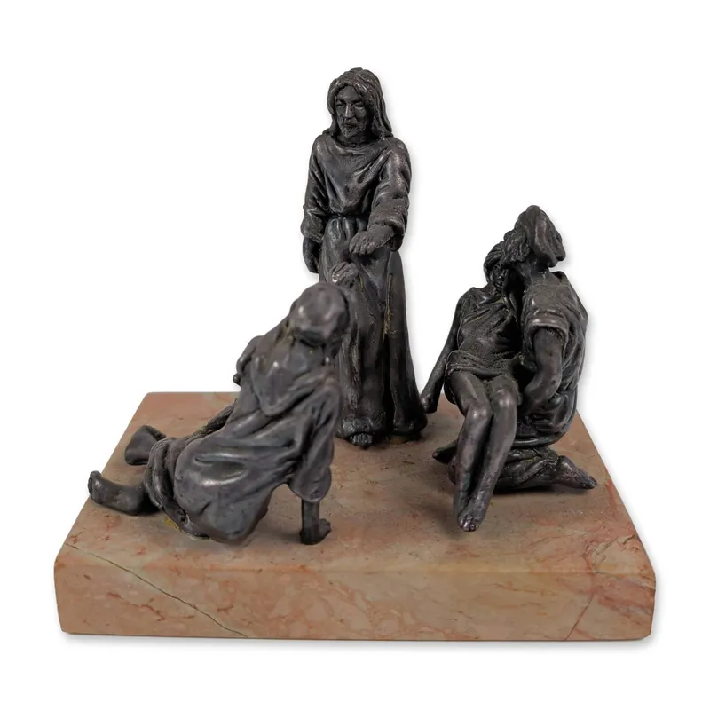 Sterling Silver Figurines on Marble Base, Jesus Healing the Sick from auction in Hollywood, Florida — image 13