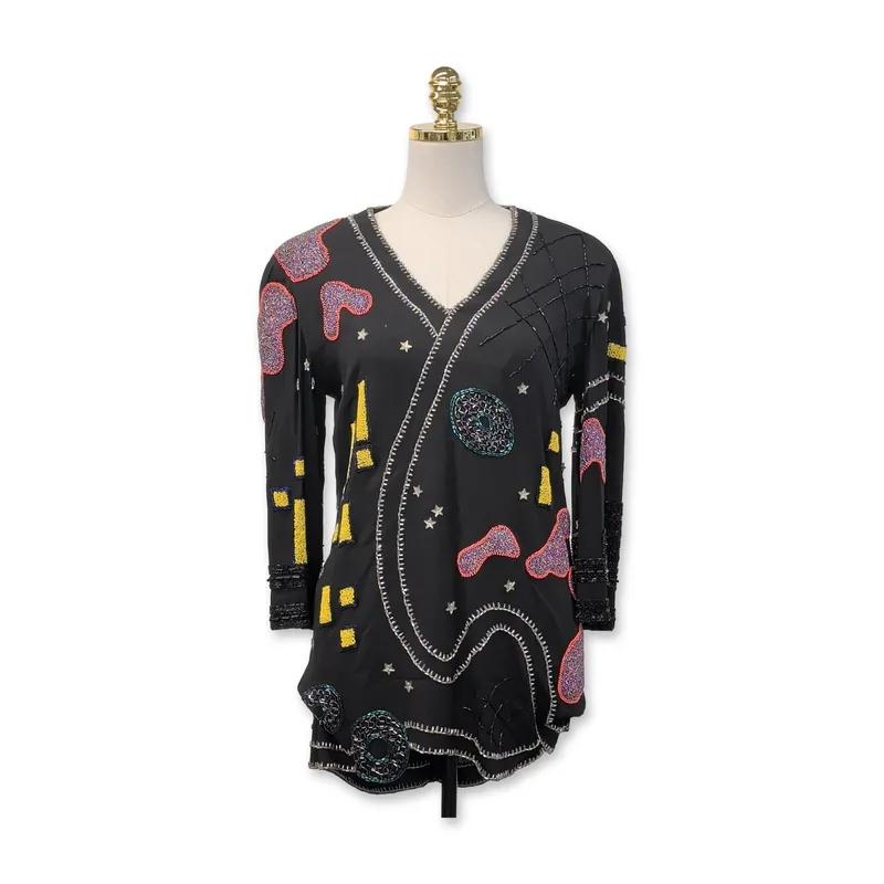 Fabrice 1980s Beaded Pop Art Blouse from auction in Hollywood, Florida — image 20