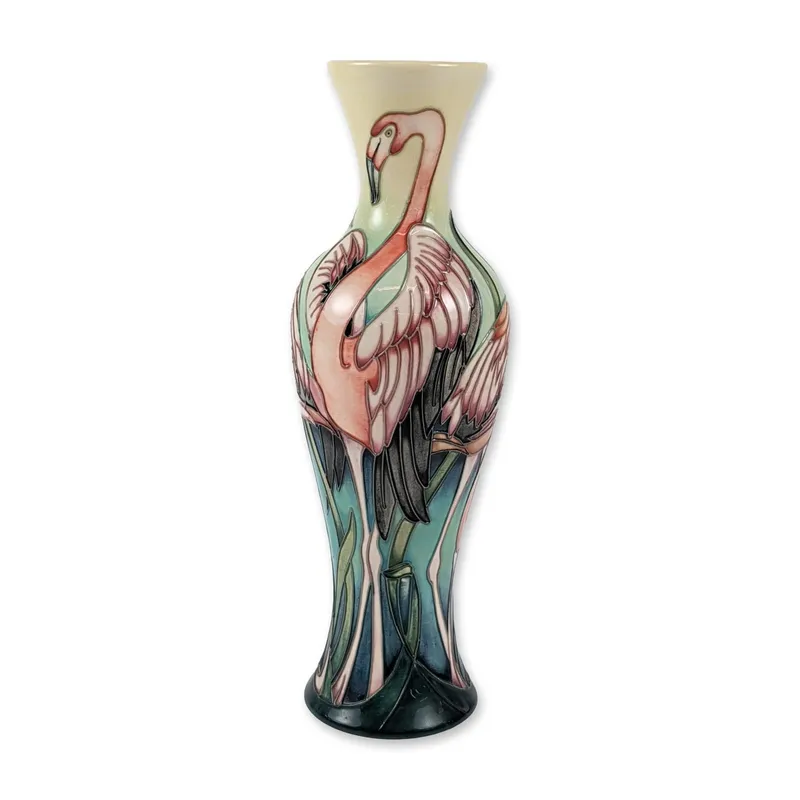 Moorcroft Everglades Flamingos Pottery Vase from auction in Hollywood, Florida — image 27