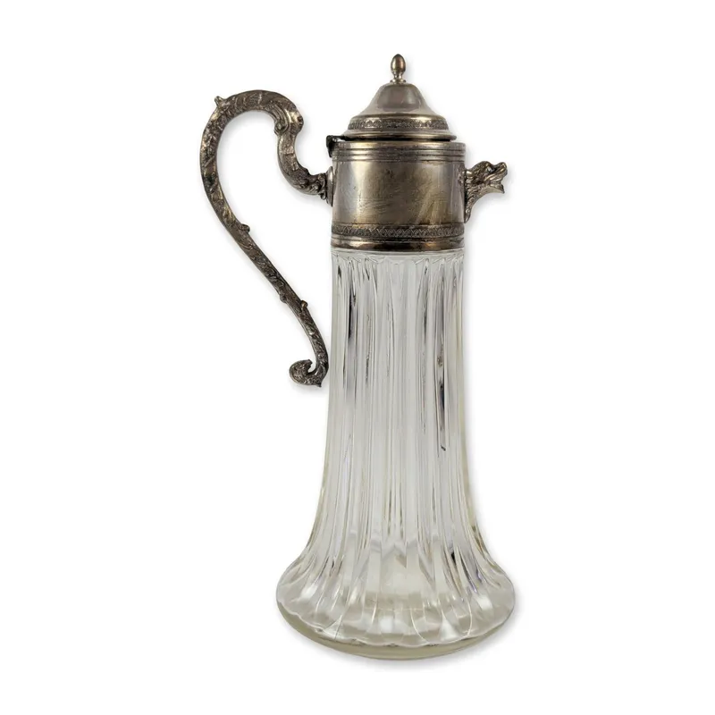 Edwardian Silver Mounted Fluted Glass Claret Jug from auction in Hollywood, Florida — image 25