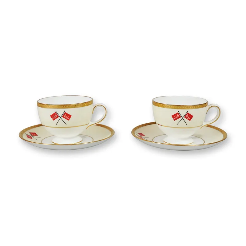 4pc Wedgwood Bone China Teacups and Saucers, Historical Kuwaiti Flags Pattern from auction in Hollywood, Florida — image 39