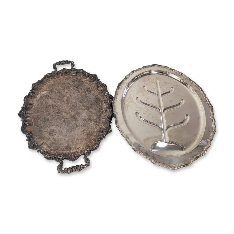 Two Reed & Barton and E.G. Webster & Son Rococo Style Silver-Plated Trays from auction in Hollywood, Florida — image 44