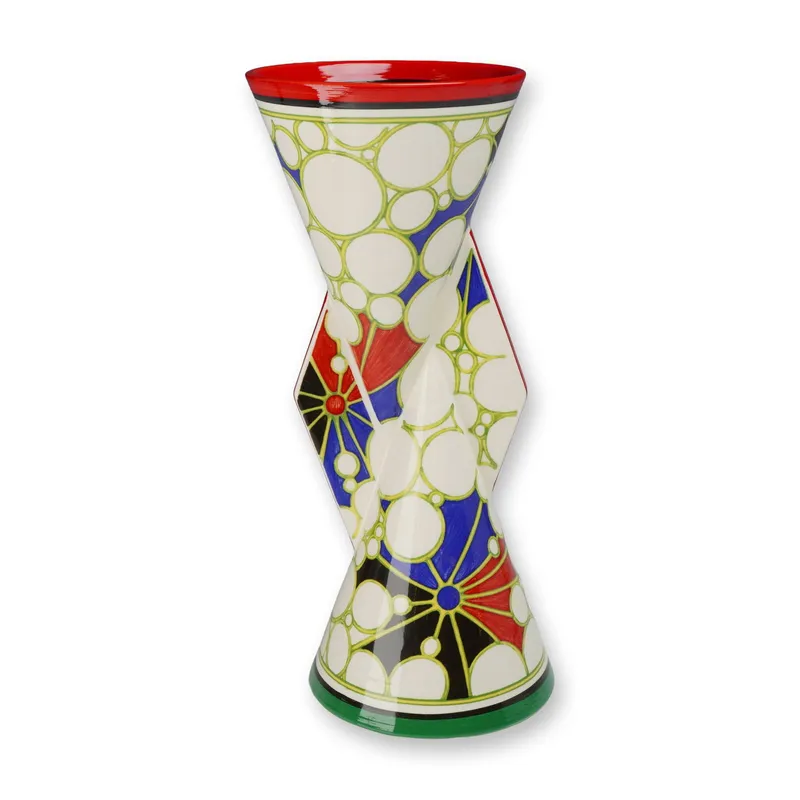 Wedgwood Bizarre by Clarice Cliff Collection Limited Edition Sliced Circle Pattern Yo-Yo Vase from auction in Hollywood, Florida — image 8