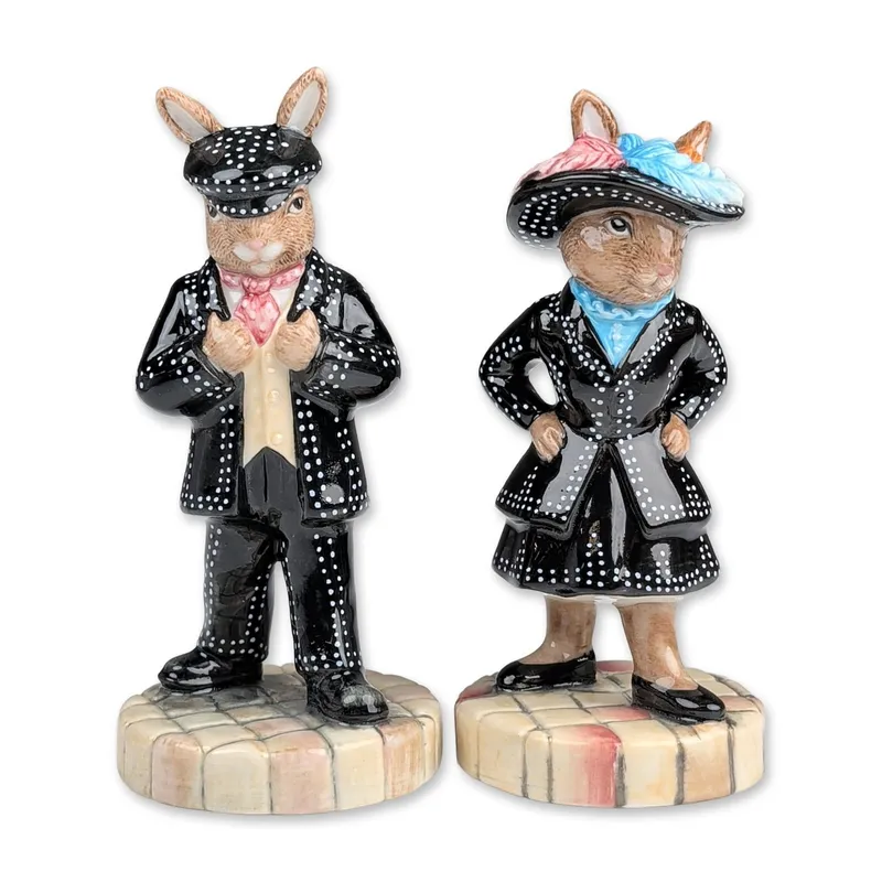 2pc Royal Doulton Bunnykins Pearly King and Queen Figurines from auction in Hollywood, Florida — image 37