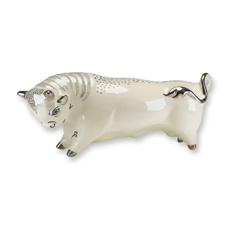 Wedgwood Queensware Taurus the Bull Ceramic Figurine by Arnold Machin from auction in Hollywood, Florida — image 13