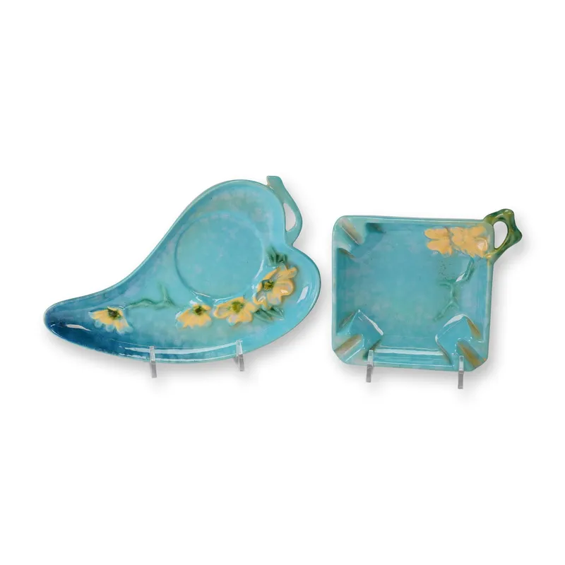 Two Roseville Pottery Ashtray and Dish, Wincraft Azure Blue from auction in Hollywood, Florida — image 31
