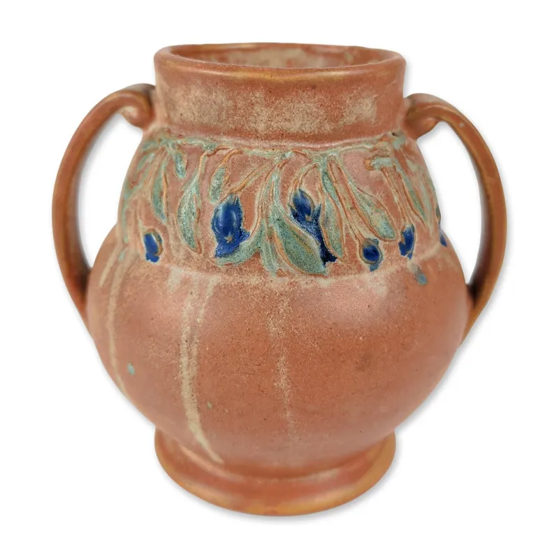 Arts and Crafts Floral Pottery Double-Handle Vase from auction in Hollywood, Florida — image 23