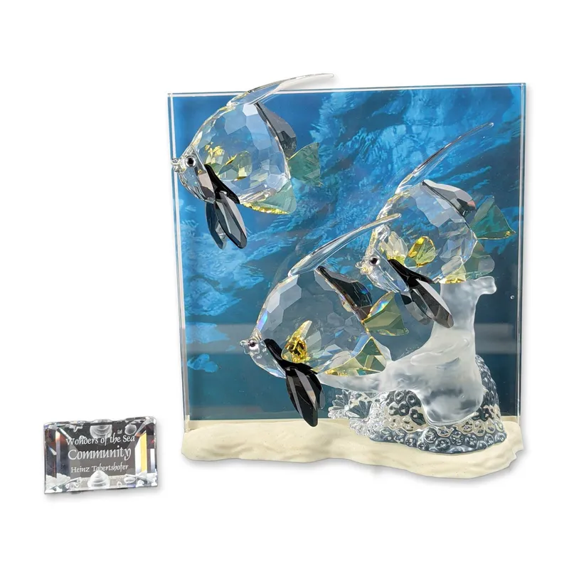 2pc Swarovski Wonders of the Sea Community Crystal Sculpture and Title Plaque from auction in Hollywood, Florida — image 10