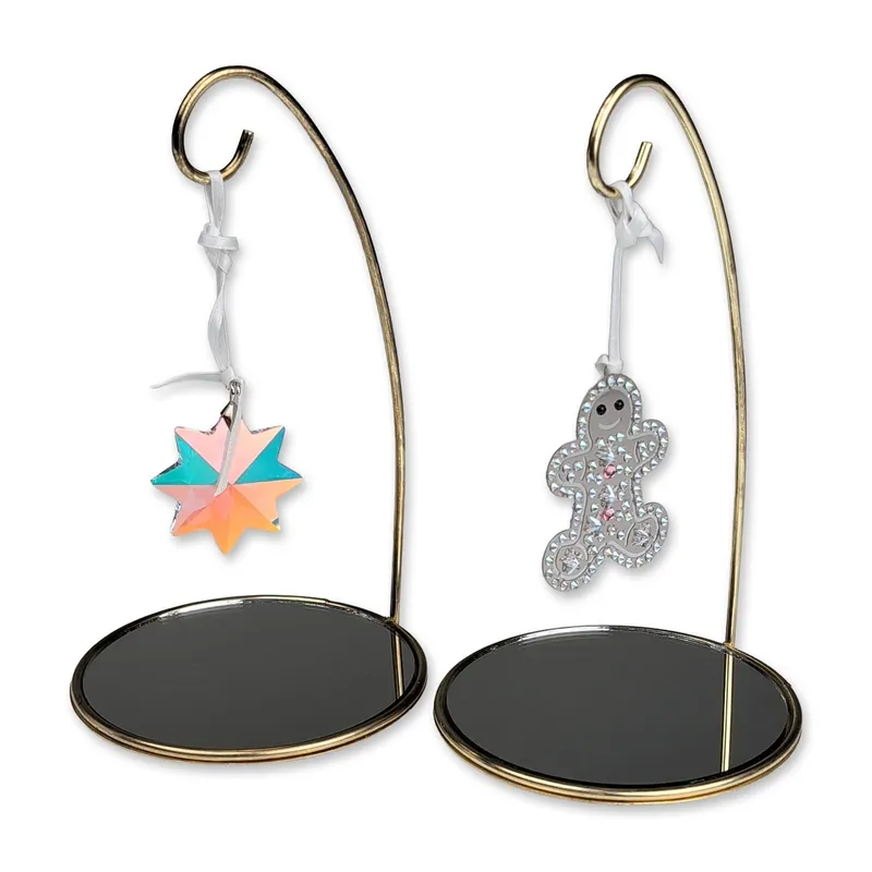 4pc Swarovski Crystal Gingerbread and Star Ornaments with Mirrored Stands from auction in Hollywood, Florida — image 41
