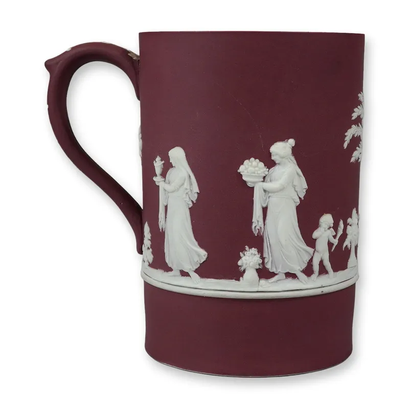 Wedgwood Crimson Jasperware Dip Neoclassical Mug from auction in Hollywood, Florida — image 7
