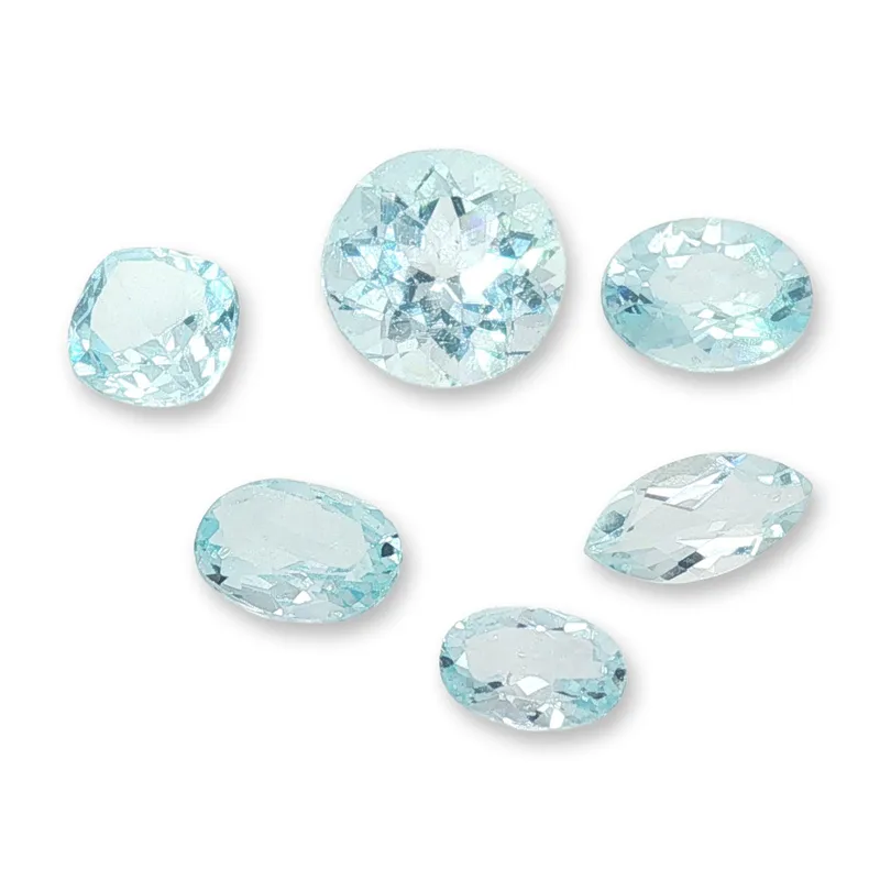 Collection of Six Mixed Cut Blue Topaz Gemstones from auction in Hollywood, Florida — image 9