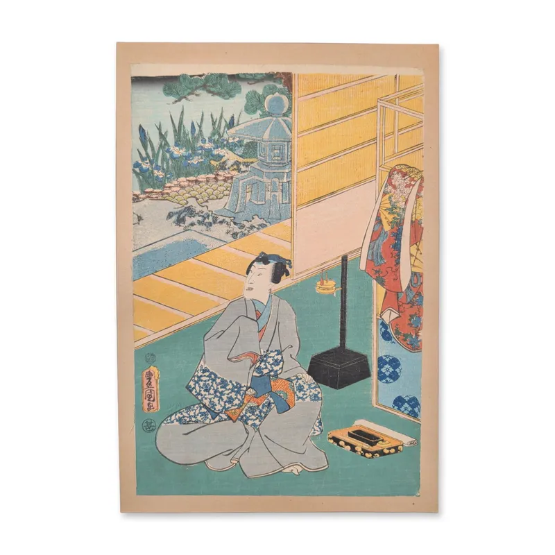 Utagawa Kunisada (Toyokuni III) (Japanese, 1786-1865) Woodcut from the series One Hundred Famous from auction in Hollywood, Florida — image 12