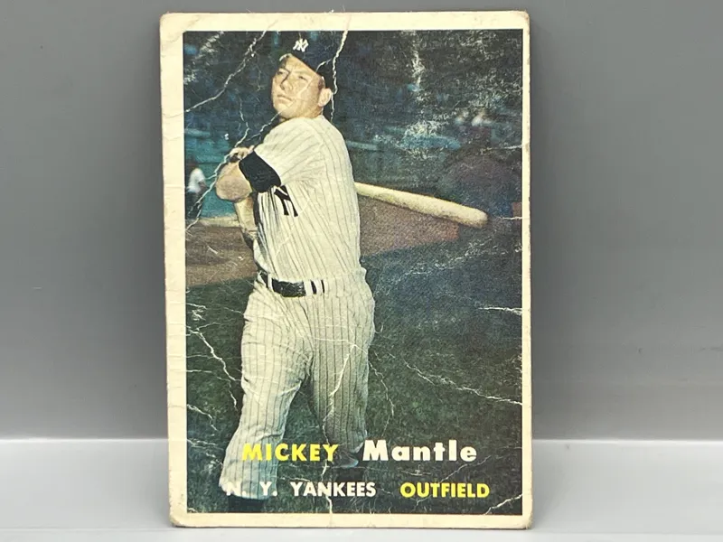 1957 Topps Mickey Mantle #95 - HOF - Yankees - Low Grade from auction in Greenville, Ohio — image 9