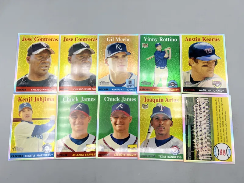 (10) 2007 Topps Heritage Chrome Baseball Refractor Parallel Cards - All Cards Are #/558 from auction in Greenville, Ohio — image 14