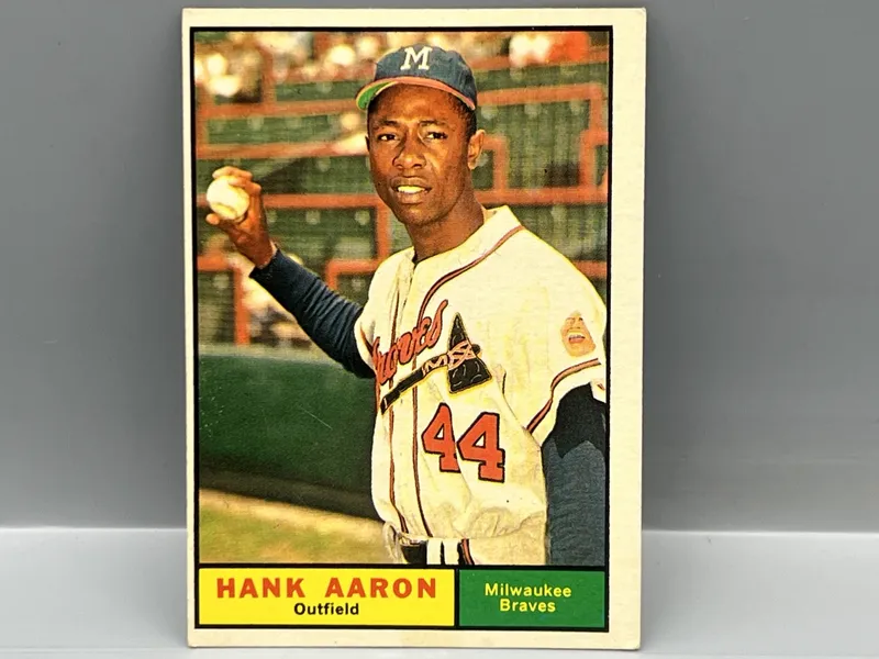 1961 Topps Hank Aaron #415 - OF - Braves from auction in Greenville, Ohio — image 18