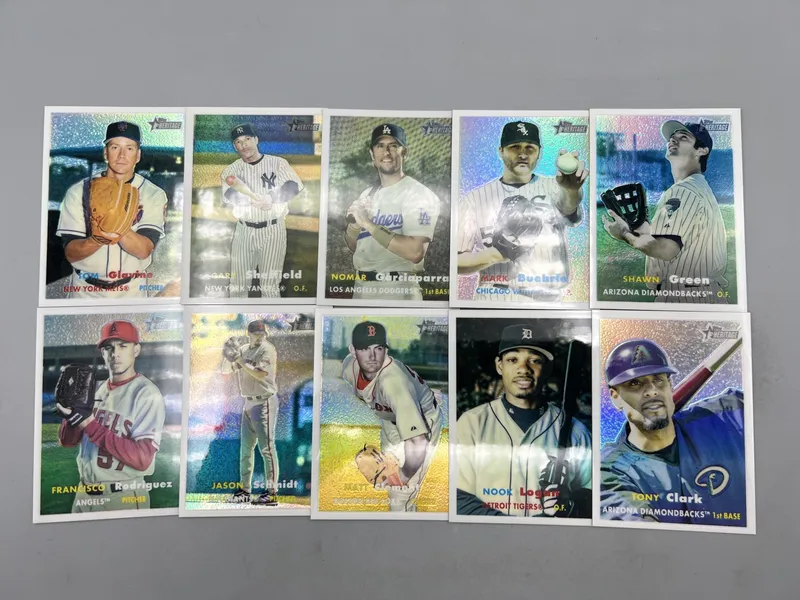 (10) 2006 Topps Heritage Chrome Baseball Refractor Parallel Cards - All Cards Are #/557 from auction in Greenville, Ohio — image 20