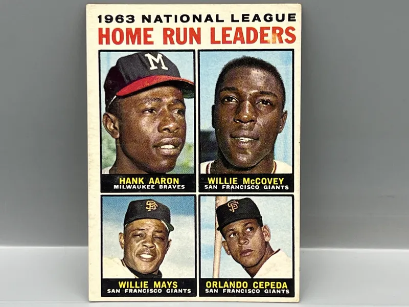 1964 Topps NL HR Leaders #9 - Hank Aaron, Willie Mays, McCovey, Cepeda from auction in Greenville, Ohio — image 21