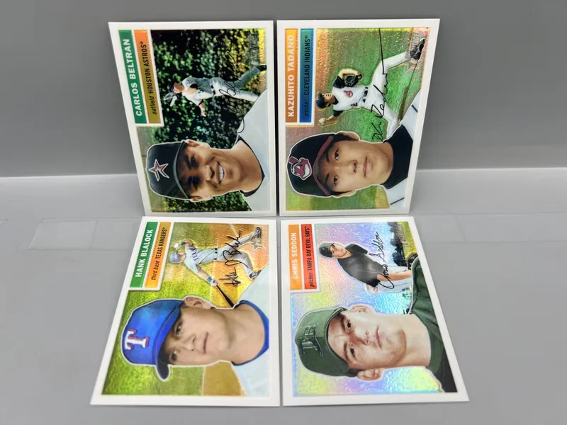 (4) 2005 Topps Heritage Chrome Baseball Refractor Parallel Cards - All Cards Are #/556 from auction in Greenville, Ohio — image 26