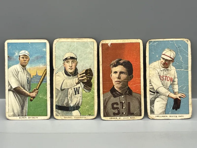 1909-11 T206 Baseball Lot of 4 - Lower grade conditions - Arellanes, Burch, Criger, Shipke from auction in Greenville, Ohio — image 33