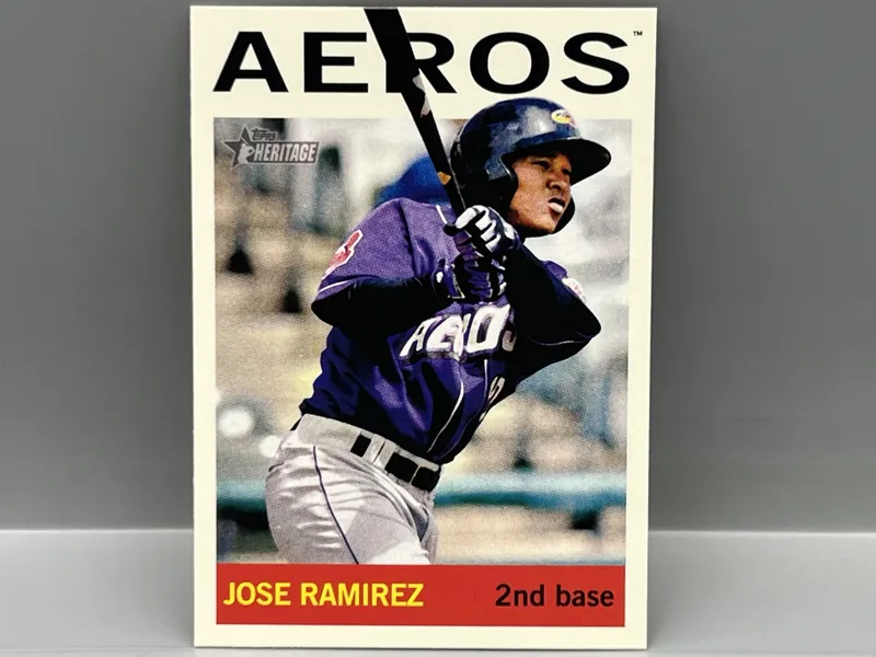 2013 Topps Heritage Minors Jose Ramirez Prospect/RC #180 from auction in Greenville, Ohio — image 41