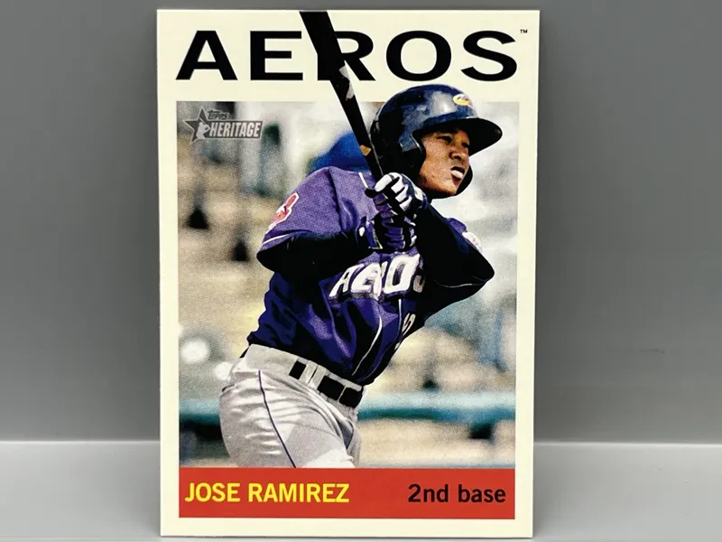 2013 Topps Heritage Minors Jose Ramirez Prospect/RC #180 from auction in Greenville, Ohio — image 38