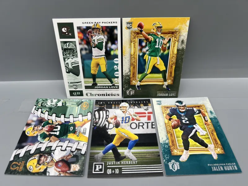 (5) Modern Football Star Player Rookie Cards - Jordan Love, Justin Herbert, & Jalen Hurts from auction in Greenville, Ohio — image 40