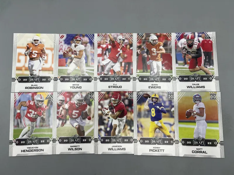 2022 Leaf Draft Football Complete 10 Card Rookie Set - CJ Stroud, Bryce Young, Caleb Williams from auction in Greenville, Ohio — image 46
