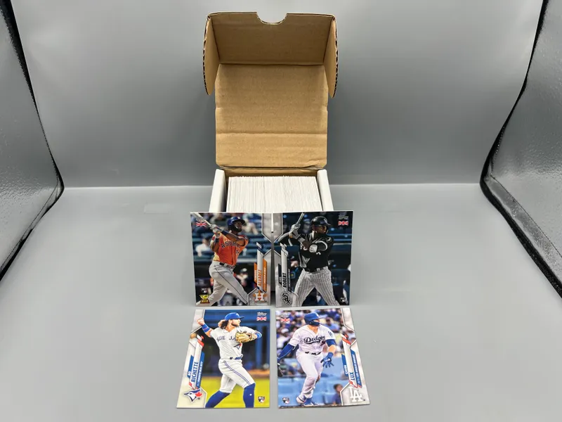 2020 Topps UK Edition Baseball Complete 200 Card Set W/ Bo Bichette RC, Gavin Lux RC, Yordan Alvarez RC, & Luis Robert RC from auction in Greenville, Ohio — image 8