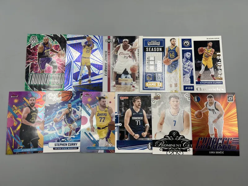 (11) Modern Basketball LeBron James, Stephen Curry, & Luka Doncic Cards from auction in Greenville, Ohio — image 15