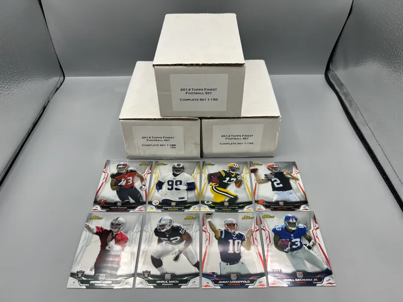 (3) 2014 Topps Finest Football Complete 1-150 Sets W/ Mike Evans RCs, Aaron Donald RCs, Odell Beckham Jr. RCs, & Many More Star Rookies - (3) Total Sets from auction in Greenville, Ohio — image 26