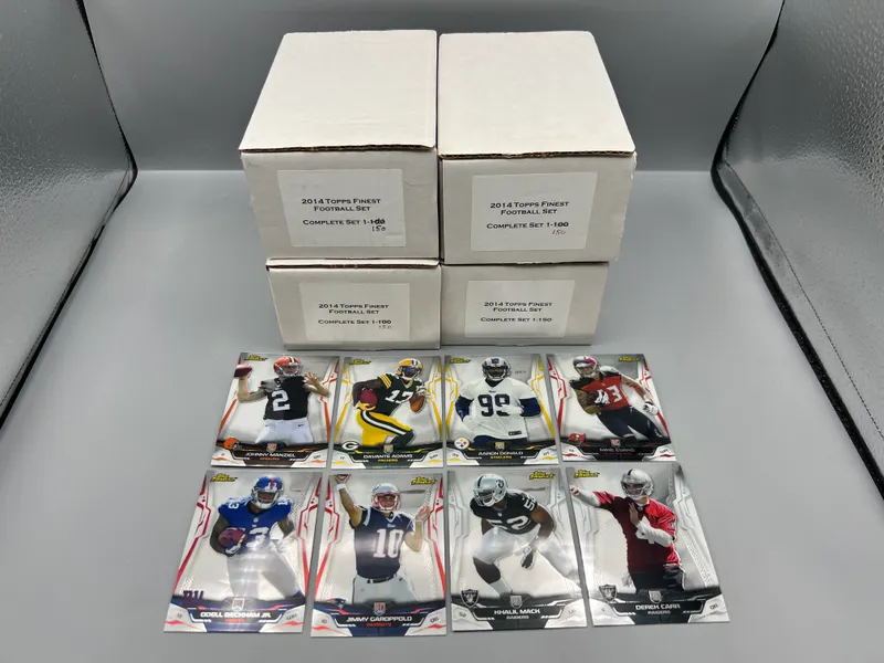 (4) 2014 Topps Finest Football Complete 1-150 Sets W/ Mike Evans RCs, Aaron Donald RCs, Odell Beckham Jr. RCs, & Many More Star Rookies - (4) Total Sets from auction in Greenville, Ohio — image 23