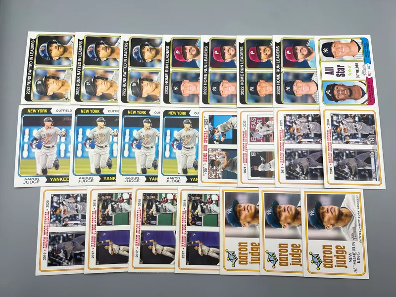 (23) Aaron Judge 2023 Topps Heritage Baseball Cards from auction in Greenville, Ohio — image 47