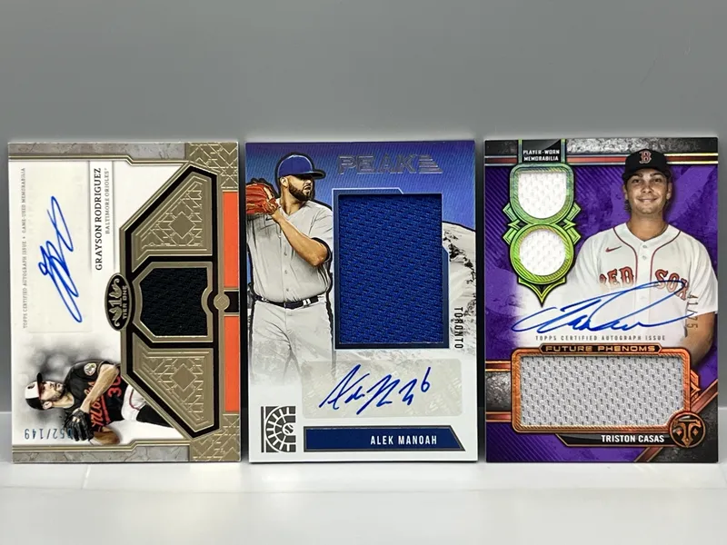 (3) Modern Baseball Patch Autograph Cards - Grayson Rodriguez, Alek Manoah, & Triston Casas from auction in Greenville, Ohio — image 48