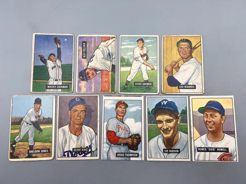 (9) 1951 Bowman Baseball Cards - Varying Conditions from auction in Greenville, Ohio — image 12