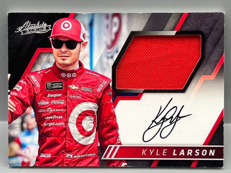 2017 Panini Absolute Racing Kyle Larson Driver Worn Patch Auto #AMS-KL from auction in Greenville, Ohio — image 25