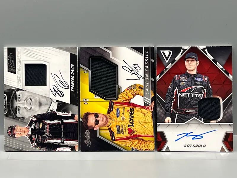 (3) Nascar Racing Pack Pulled Patch Auto Cards - Spencer Davis, Landon Cassill, & Kaz Grala from auction in Greenville, Ohio — image 23