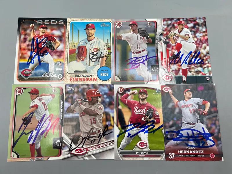 (8) Cincinnati Reds Baseball In Person Auto Cards - No COAs from auction in Greenville, Ohio — image 27