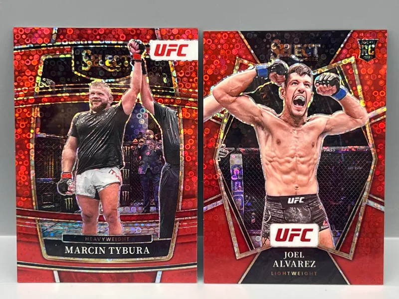 2022 Panini Select UFC Marcin Tybura Red Disco #/99 & Joel Alvarez Red Disco RC #/99 from auction in Greenville, Ohio — image 5
